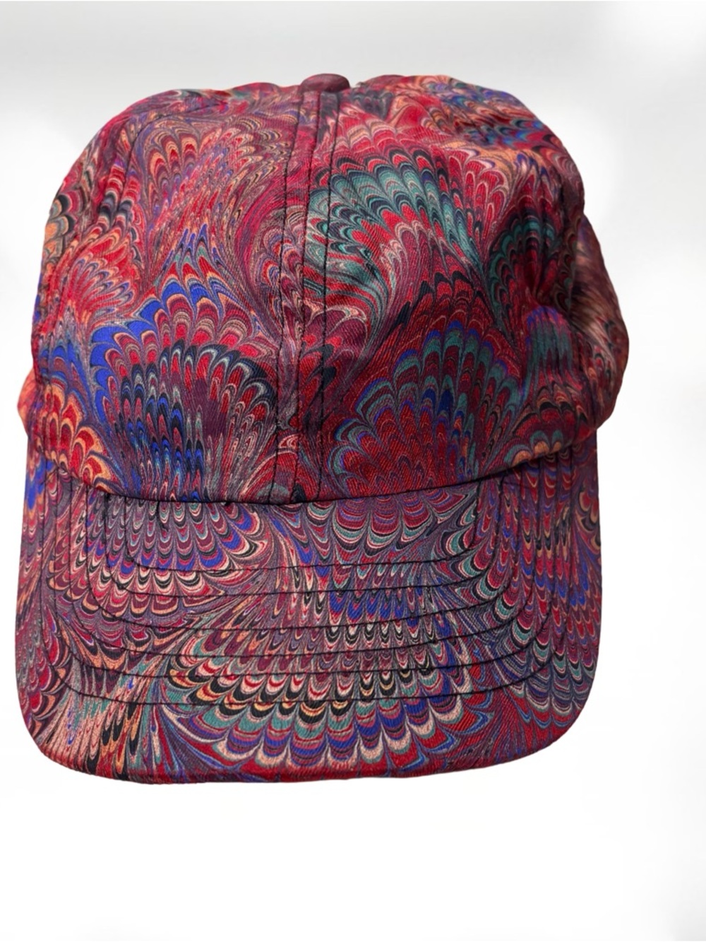 Designer Gail Mackenzie Hand Marbled Silk Hat OS Baseball Classic Cap Adjustable